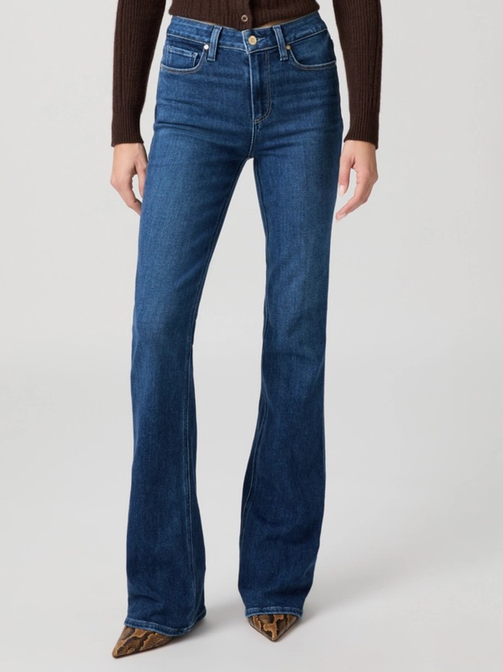 Paige Dark Blue Flare Jeans